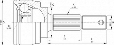 OPEN PARTS cvj575210 -  Шарнирный комплект, приводной вал